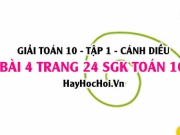 Giải bài 4 trang 24 Toán 10 tập 1 SGK Cánh Diều